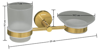 Plantex Oreo Gold soap and Brush Holder Stand for The Bathroom and wash Basin (304 Stainless Steel)