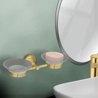 Plantex 304 Grade Stainless Steel Twin Soap Holder Stand for Bathroom and Wash Basin/Bathroom Accessories - Oreo (Gold)