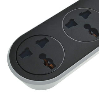 Plantex ABS Power Strip with 3 Socket and 3 USB Ports Universal Spike Guard with Extension Board, Black and Grey