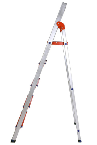 Plantex Classic 5 Step Foldable Aluminium Ladder/Step Ladder for Home Use (Orange & Silver)