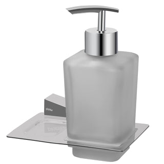 Plantex Smero Pure Brass Made Hand Wash Holder for Wash Basin/Liquid Soap Dispenser/Shampoo Dispenser - Arrete (Chrome)