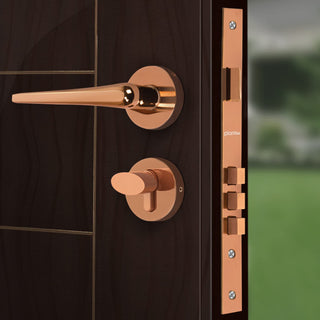 Plantex Door Lock-Fully Brass Main Door Lock with 4 Keys/Mortise Door Lock for Home/Office/Hotel (Sumer-3035, Rose Gold)