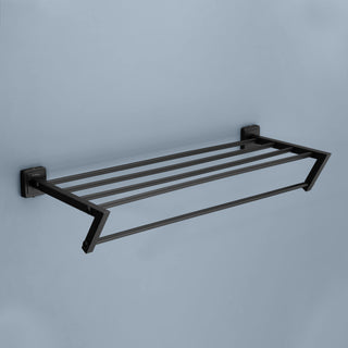 Plantex 304 Grade Stainless Steel Towel Stand/Towel Organizer/Rack for Bathroom - Decan (Black)