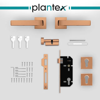 Plantex Heavy Duty Door Lock - Main Door Lock Set with 3 Keys/Mortise Door Lock for Home/Office/Hotel (7107 - PVD Choco)