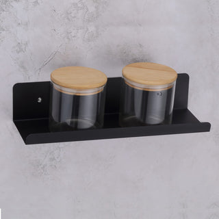 Plantex Stainless Steel Bathroom Shelf/Floating shelf/Storage Organizer/Rack for Bathroom/Kitchen/Living-room/Bathroom Accessories - Wall Mount (Matt Black - 14x5 inche)