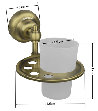 Plantex 304 Grade Stainless Steel Tumbler Holder/Tooth Brush Holder/Bathroom Accessories - Skyllo (Antique)