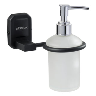 Plantex 304 Grade Stainless Steel Handwash Holder for Wash Basin Liquid Soap Dispenser/Bathroom Accessories - Cute (Black)