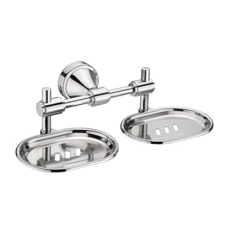 Plantex Stainless Steel 304 Grade Niko Double Soap Holder for Bathroom/Soap Dish/Bathroom Soap Stand/Bathroom Accessories(Chrome) - Pack of 1