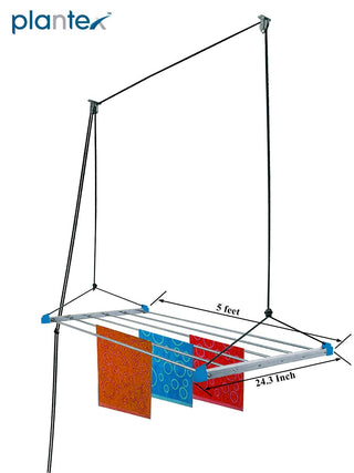 Plantex Cloth Drying Rack/Ceiling Cloth Rack/Cloth Stands for Drying Clothes(5 feet / 6 Pipe)