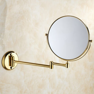 Plantex Brass and 304 Grade Stainless Steel Body Two-Sided 360° Swivel Mirror/Makeup Mirror/Vanity Mirror Wall Mounted with 10X Magnification,Brass Antique Finish (8 inches-10x)