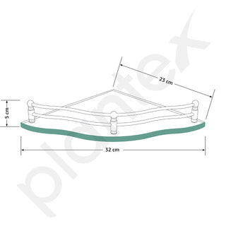 Plantex Bathroom Shelf/Bathroom Corner Organizer Shelf/Transparent Glass Corner Shelf for Living Room (9x9 Inches Flower - Pack of 1)