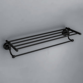 Plantex 304 Grade Stainless Steel 24 inch Towel Rack for Bathroom/Towel Stand/Hanger/Bathroom Accessories - Skyllo (Black)