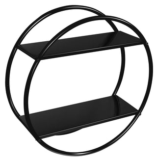 Plantex Gi Metal Multipurpose Shelf for Living Room/Bathroom Rack for Wall/Bathroom Accessories - Wall Mount (Round, Black)