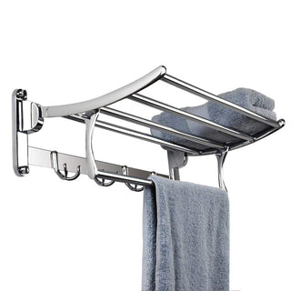 Plantex Stainless Steel Folding Towel Rack/Towel Stand/Hanger (1.5 Feet) Bathroom Accessories Set/Napkin Ring/Tumbler Holder/Soap Dish