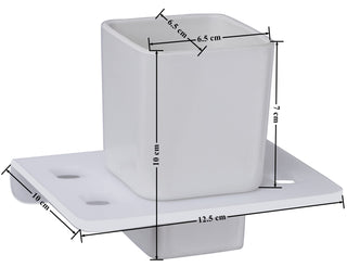 Plantex 5mm Acrylic and ABS Plastic Tooth Brush Holder/Stand/Tumbler Holder for Bathroom/Bathroom Accessories (White)