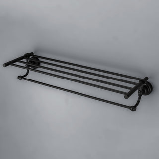 Plantex 304 Grade Stainless Steel 24 inch Towel Rack for Bathroom/Towel Stand/Hanger/Bathroom Accessories - Skyllo (Black)