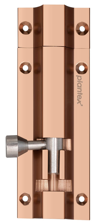 Plantex 4-inches Long Latch Lock for Door and Windows - Rose Golden(Pack of 2)