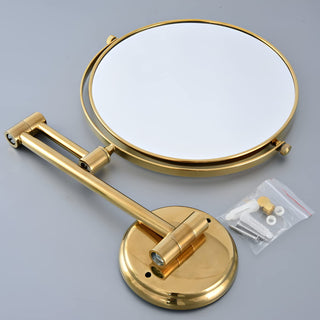 Plantex Brass and 304 Grade Stainless Steel Body Two-Sided 360° Swivel Mirror/Makeup Mirror/Vanity Mirror Wall Mounted with 10X Magnification,Brass Antique Finish (8 inches-10x)