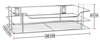 Plantex Multipurpose Large Stainless Steel Shelf/Rack/Organizer for Bathroom and Kitchen Accessories (Chrome-Silver)