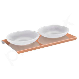 Plantex Stainless Steel Double Soap Dish/Holder/Stand/Tray for Bathroom and Kitchen Bathroom Accessories - Wall Mount (Rose Gold-Matt)