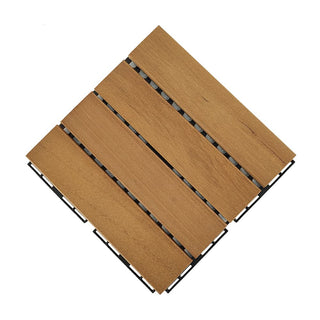 Plantex Tiles for Floor-Interlocking Wooden Tiles/Garden Tile/Quick Flooring Solution for Indoor/Outdoor Deck Tile-Pack of 1 (Keruing Wood)