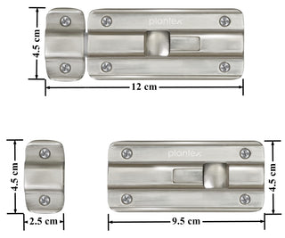 Plantex Premium Heavy Duty Door Stopper/Door Lock Latch for Home and Office Doors - Pack of 2 (Matt Finish)