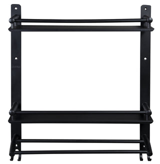 Plantex Rack for Bathroom Wall Mounted/Stainless Steel Bathroom Items with Hooks & Towel Hanger/Bathroom Fittings Accessories Set (3-Tier, Matt Black)