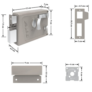 Plantex Heavy Duty Night Latch Door Lock with Key & Knob for Main Door/Inside Opening for Home,Hotel,Office - (Matt)