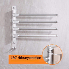 Plantex Aluminium 4-Arm Bathroom Swing Hanger Towel Rack/Holder for Bathroom/Towel Stand/Bathroom Accessories(Silver)