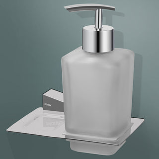 Plantex Smero Pure Brass Made Hand Wash Holder for Wash Basin/Liquid Soap Dispenser/Shampoo Dispenser - Arrete (Chrome)