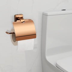 Plantex 304 Grade Stainless Steel Toilet/Tissue Paper Holder Stand for Washroom/Bathroom Accessories Pack of 2, Decan (Rose Gold)