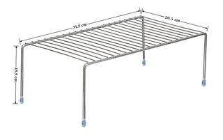 Plantex Shelf Divider for Kitchen Storage Shelves for Kitchen Cabinets/Plate Stand/Utensil Rack (Stainless Steel)