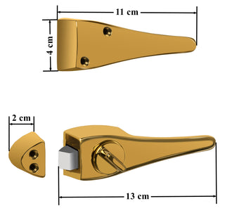 Plantex Door Lock/2in1 Baby Latch with Door Handle for Bathroom/Bedroom Door(Gold) - Pack of 1