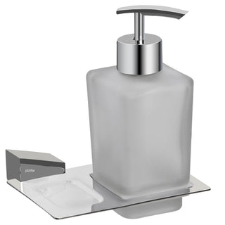 Plantex Smero Pure Brass Made Hand Wash Holder for Wash Basin/Liquid Soap Dispenser/Shampoo Dispenser - Arrete (Chrome)