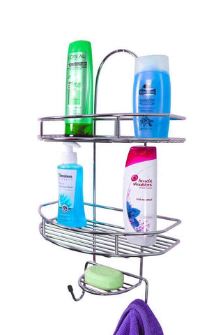 Plantex 5in1 Stainless Steel Big Size Multipurpose Bathroom Shelf / Kitchen Shelf / Holder / Bathroom Accessories For Home - Large