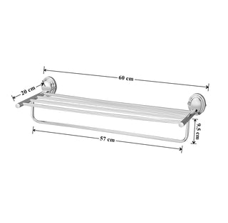 Plantex 304 Grade Stainless Steel Cubic Towel Rack/Towel Rod/Towel Stand/Towel Hanger/Towel Storage for Bathroom/Bathroom Accessories – (24 inch – Chrome)