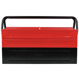 Plantex Tool Box for Home/Sturdy Tools Box With Large Capacity/Empty Tool Box/Tool Organizer for Carpenter, Garage, And Home Essential Tools - 5 Compartments - (Red & Black) - Metal