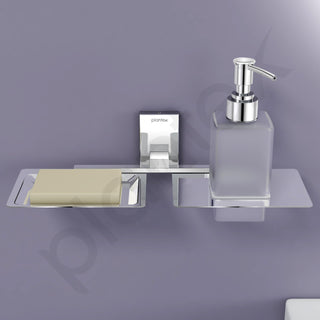 Plantex 304 Grade Stainless Steel 2in1 Soap Holder with Soap Dispenser/Soap Dish/Soap Dispenser/Bathroom Accessories - Chrome