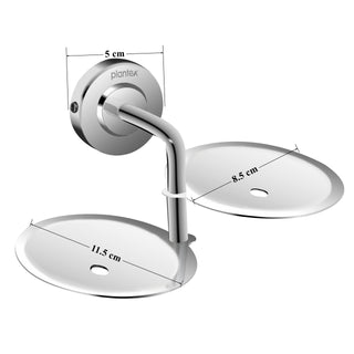 Plantex 304 Grade Stainless Steel Double Soap Holder for Bathroom/Soap Stand for Bathroom wall/Soap dish/Bathroom Accessories - Daizy (Chrome)