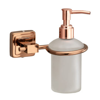 Plantex 304 Grade Stainless Steel Liquid Soap Dispenser/Shampoo Dispenser/Handwash Bottle Stand/Bathroom Accessories Pack of 3, Decan (Rose Gold)