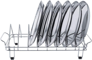 Planet Stainless Steel Dish Stand for Kitchen/Plate Stand/Saucer Stand/Plate Rack/Thali Stand/Modular Kitchen Rack for Kitchen/Tandem Box Accessories (Silver, Pack of 1)