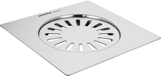 Plantex Classic 304 Grade Stainless Steel Flat Shower Drain with Removable Jali for Bathroom and Kitchen (6x6 inches) - Chrome