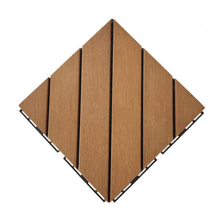 Plantex Tiles for Floor-Interlocking Wooden Tiles/Garden Tile/Quick Flooring Solution for Indoor/Outdoor Deck Tile-Pack of 1 (Keruing Wood)