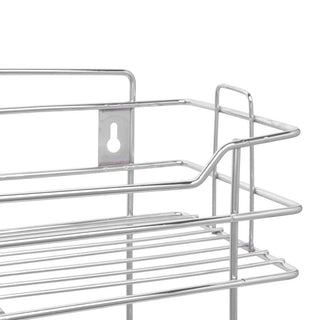 Plantex Stainless Steel Multipurpose 3 Tier Kitchen Rack/Storage Shelf/Dish Rack/Storage Rack for Kitchen (Chrome)