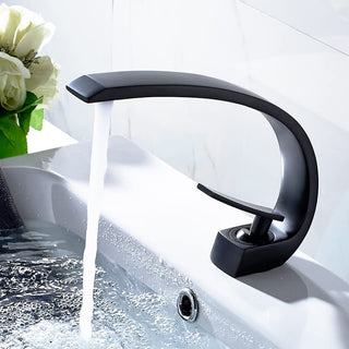 Plantex Designer Pure Brass Single Lever Hot & Cold Water Basin Mixer/Table Mounted Tap for Wash Basin- Matte Black Finish