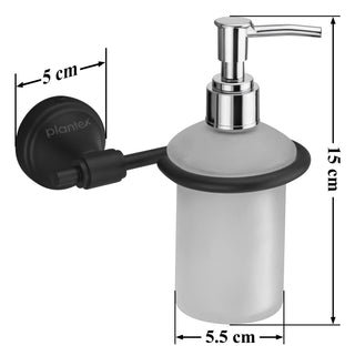 Plantex 304 Grade Stainless Steel Handwash Holder for Wash Basin Liquid Soap Dispenser/Bathroom Accessories - Niko (Black)