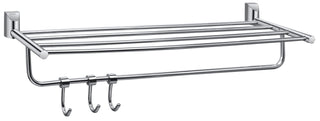 Plantex Smero Pure Brass 24 inch Towel Rack for Bathroom/Towel Stand/Hanger/Towel Holder/Towel Bar/Bathroom Accessories - Superb (Chrome)