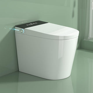 Plantex Smart Bidet Toilet/Smart Commode with Built-in Bidet Seat with Foot Touching Lid Opening/Auto Lid Closing and Flushing/Heated Seat/Digital Display and Remote Control - (White-1073)