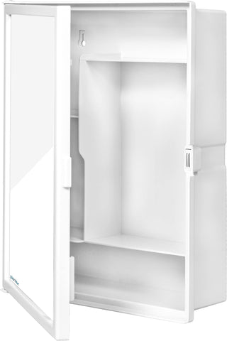 Plantex Heavy-Duty ABS Plastic Multi-Purpose Bathroom Cabinet with Mirror Door/Bathroom Accessories (White)