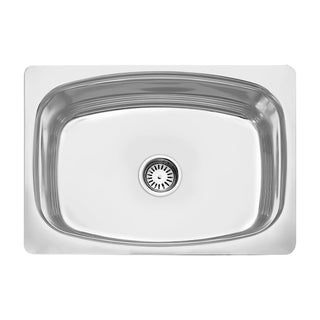 Plantex Stainless Steel Kitchen Sink/Single Bowl Kitchen Sink with Hose Pipe and Round Coupling - Flush Mount/Under Mount/Top Mount - (Chrome - 24x18 inch)